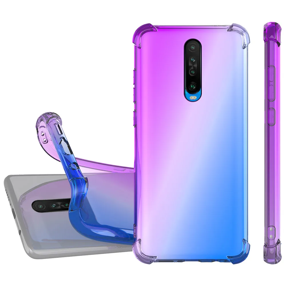 For Xiaomi Redmi K30 Case Soft TPU Gradient Color Armor Shockproof Silicone Back Cover 5G Transparent | Мобильные телефоны и