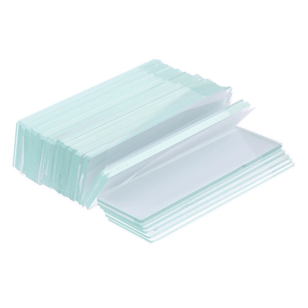 50pcs Glass Pre-cleaned Microscope Slides Ground Edge Kids Basic Biological Science Education 50pcs 1x3inch