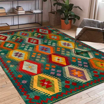 

High-End Fashion Vintage Rug Elegant Ethnic-Style Bedroom Living Room Corridor Carpet Kitchen Bath Mat Bed Blanket