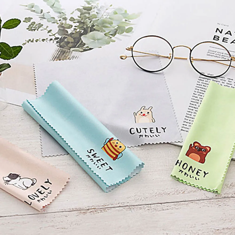 Eyeglass Cleaning Cloth 4Pcs/Set Animal Pattern For Sunglasses Microfiber Camera Computer Cleaning