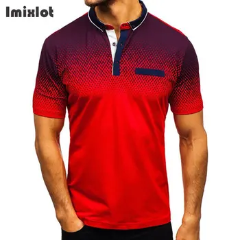 

3D Flower Print Men's Polo Shirts Short Sleeve Men Business Casual Shirt Turn-down Collar Male Polo Shirt Plus Size M-3XL