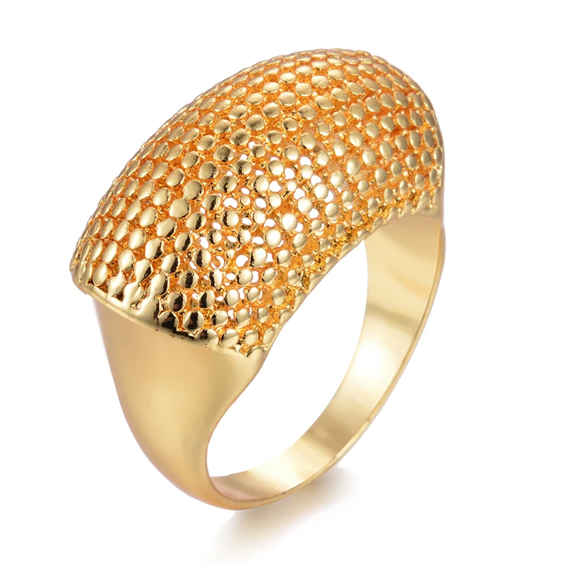 Wando Wedding Exquisite Gold Ring 24k Color Jewelry India/Ethiopian/African/Nigerian/Israel for Women Girls Gifts | Украшения и