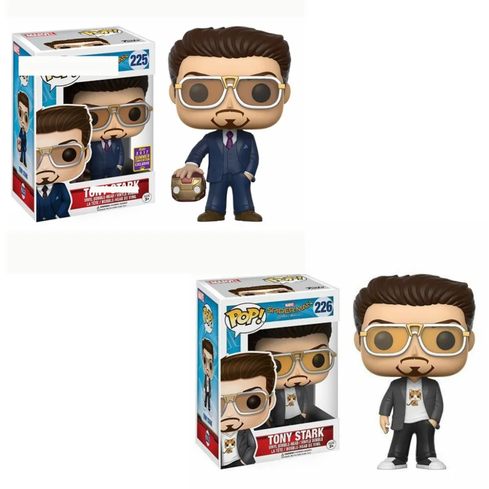 FUNKO POP Marvel Человек-паук Железный человек Тони Старк 225# фигурка игрушки Коллекция Модель игрушки подарок