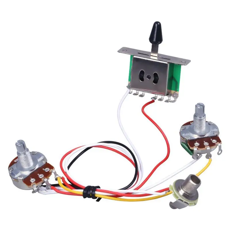 ABUO-Guitar Pre-wired Harness 3 Way Blade Toggle Switch 1V1T 500K for Electric Guitar | Спорт и развлечения