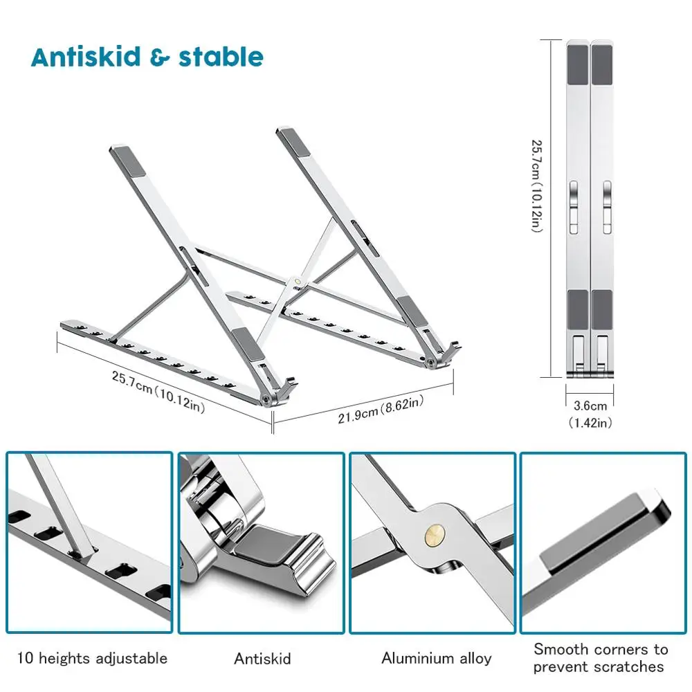 Laptop stand for iOS, Windows systems. 13-inch, 15.6 notebooks in all sizes. Suitable for Mac Dell Various models of computers