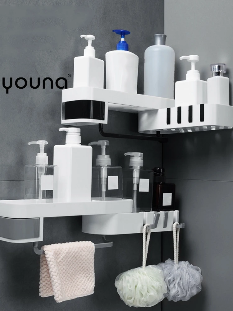 

Bathroom Corner Rack Kitchen Nook Rack Creative Double Storage Rack Multifunctional Storage Shelf Without Wall Hanging