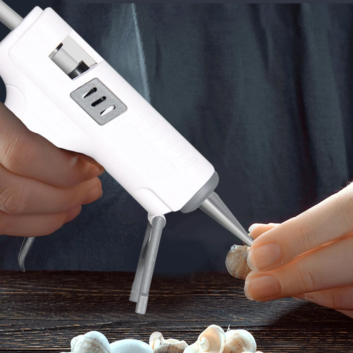 PROSTORMER 고온 히터 용융 핫 글루건, 가정용 DIY 수리 도구, EU 사용, 7mm 글루 스틱 옵션 베이스 히트 미니 건, 20W
