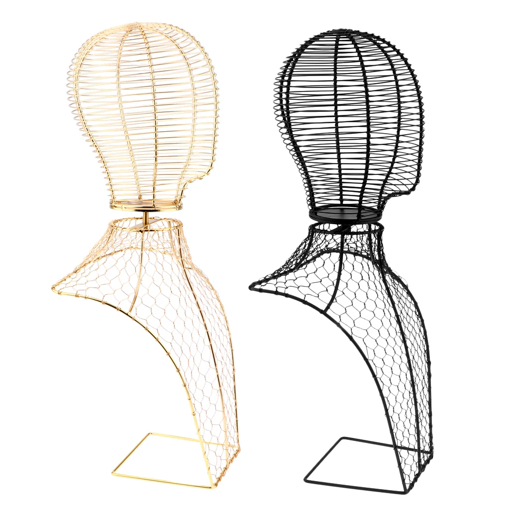 Detachable Metal Display Stand Mannequin Head And Half of Body Part For Displaying Sports Cap / Travel Hats / Scarfs Wig Stand