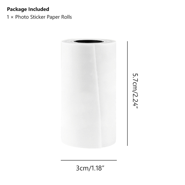 Paper with Self-adhesive Printable Sticker Paper Roll Direct 57*30mm(2.17*1.18in) for PeriPage A6 Pocket PAPERANG P1/P2