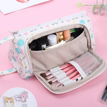 

Korean Cute Pencil Case Canvas Big Capacity Kawaii Pattern School Stationery Pencil Box for Girls Estuche Escolar Pencilcase