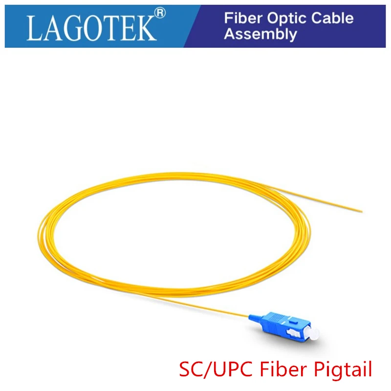 onti 20 50 100 200pcs lot sc apc upc fiber pigtail simplex 9 125 1m single mode fiber optic pigtail 0 9mm SC UPC Fiber Optic Pigtail Simplex 0.9mm 9/125 Single Mode 1.0Meter
