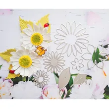 Sol Flores De Corte De Metal Morre Stencil Modelo Para DIY Scrapbooking Álbum de Tomada de Gravação do Cartão De Papel Decor Craft Folha Morre Corte