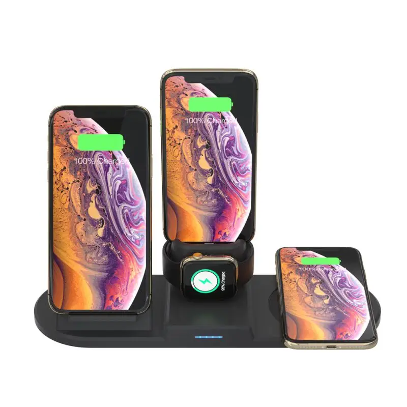 Для Apple Watch Airpods для iPhone 15 Вт Беспроводная зарядная станция Подставка для телефона с термостатом теплая чашка прочная