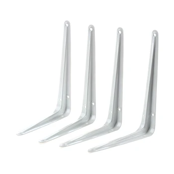 

4pcs Wall Furniture Shelf Brackets Braces Iron White 15x20cm