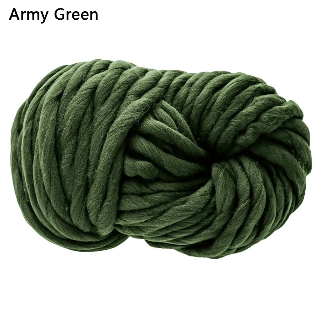 Толстый мягкий шерстяной пряжа шарф вязаная Толщина теплая шапка товары для дома супер толстая натуральная шерсть хлопок нить прядение - Цвет: Army Green