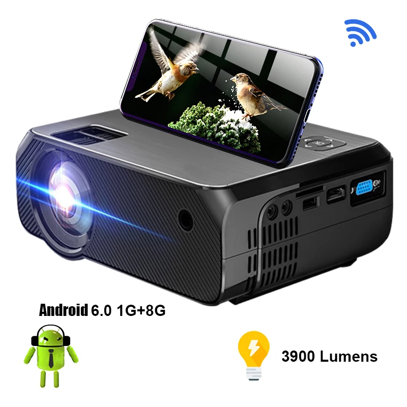 Projektor z androidem Wifi Android 6.0 przenośny Mini projektor