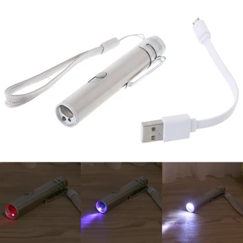 

Infrared USB Rechargeable LED UV Flashlight Ultraviolet Torch Mini Pocket Flashlight Lamp