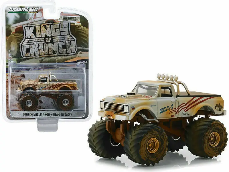 GL 1:64 1970 Chevy K10 монстр-Трак модель автомобиля из сплава литые металлические игрушки
