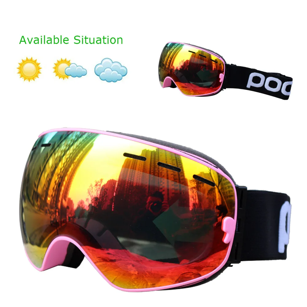 Ski Goggles Double Layers UV400 Anti-fog Big Ski Mask Glasses Skiing Snow Snowboard Goggles Men Women Ski Eyewear 5