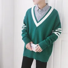 Черный свитер с v-образным вырезом для мужчин осень зима городской мужской Однотонный свитер Мода Moda Outono Inverno Masculina мужская одежда DD5MY