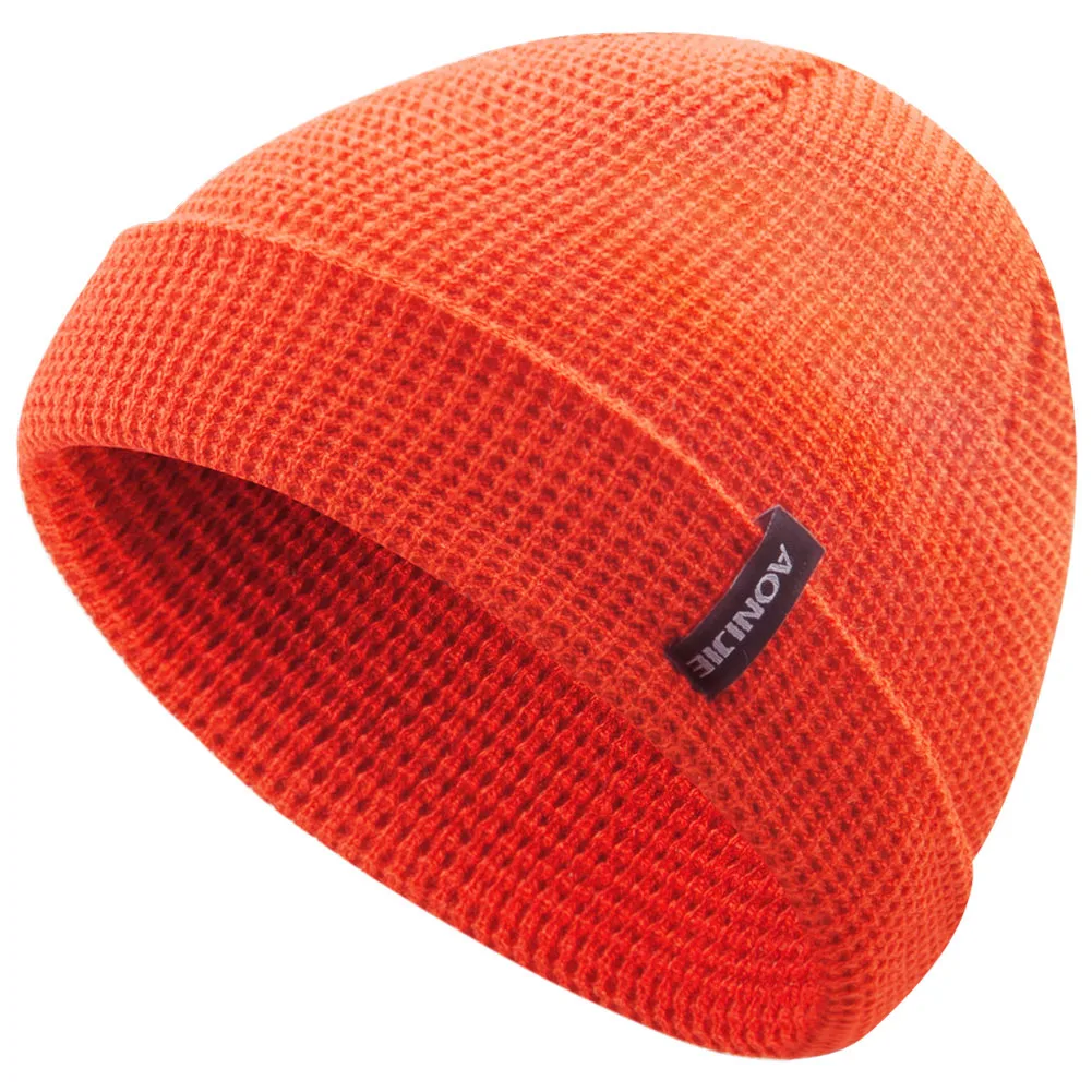 M27S Orange AONIJIE, вязаная шапка, зимняя, теплая, Спортивная, громоздкая, повседневная, шапка для мужчин и женщин, шапка с черепом для бега, марафона, путешествий, велоспорта - Цвет: M27S Orange