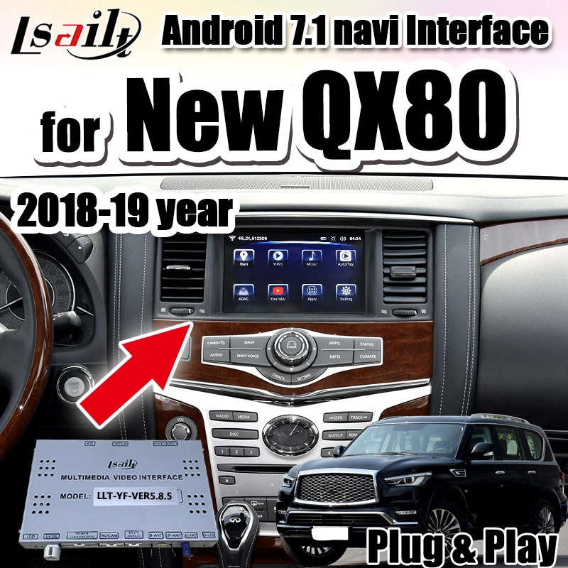 Android 7,1 gps навигация видео интерфейс Поддержка Встроенный CarPlay/Android авто для Infiniti- QX80 QX60 QX56 по Lsailt