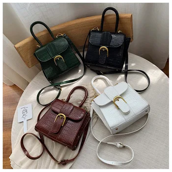 

Hot Sale Stone Pattern Pu Leather Small Bag Women 2019 New Fashion Shoulder Bag Retro Messenger Bag Small Square Bag