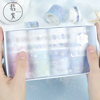 

20pcs Hot Stamping And Paper Tape Small Fresh Hand Account Decoration Material Diy Diary Stickers