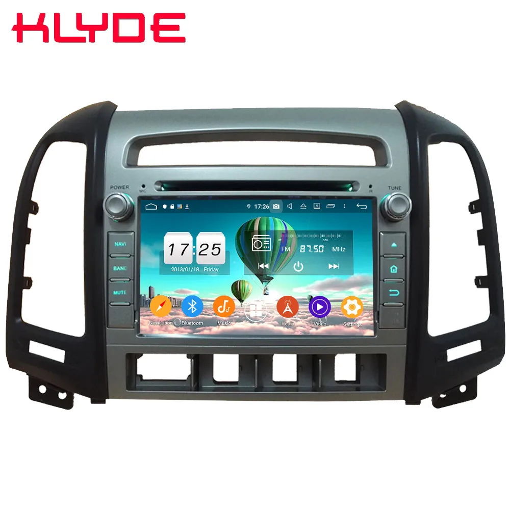 Klyde 4G wifi DSP Android 9 Восьмиядерный 4 Гб ОЗУ 64 Гб ПЗУ BT автомобильный DVD мультимедийный плеер стерео для hyundai Santa Fe 4 отверстия 2006-2012