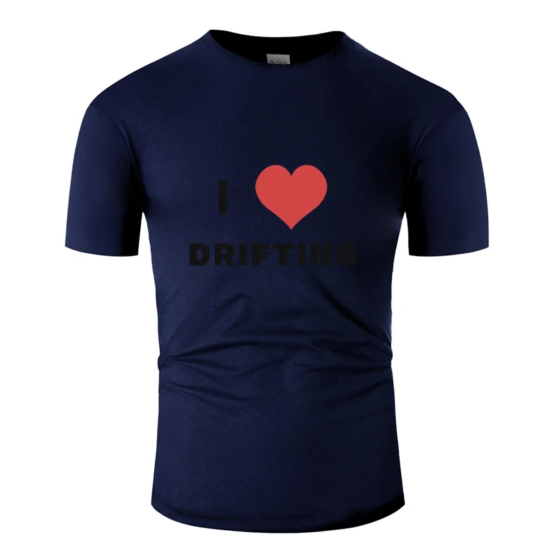 Men-Navy Blue Graphic i love racing drift racing jdm Футболка мужская женская нормальная Базовая однотонная мужская футболка круглый воротник хлопок большой размер S~ 5xl - Цвет: Men-Navy Blue