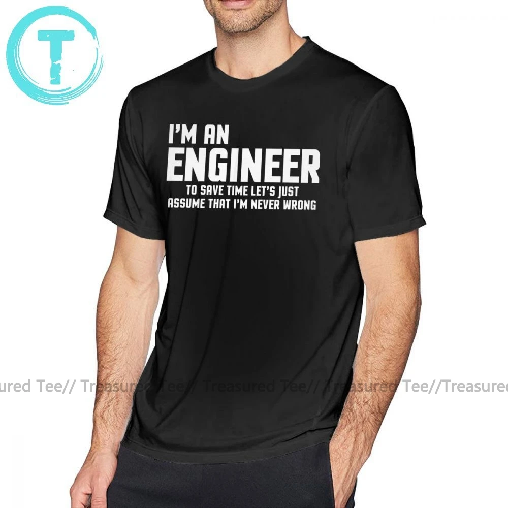 Футболка инженера I Am An Engineer, Мужская футболка с принтом, хлопковая футболка с короткими рукавами, потрясающая Повседневная футболка 6xl
