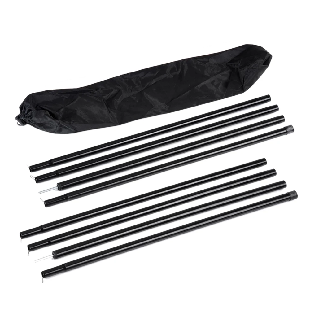

8pcs Black Bar Tent Poles Set Awning Support Outdoor Storage Bag Canopy Accessories Portable Bracket Frames Camping Replacemet