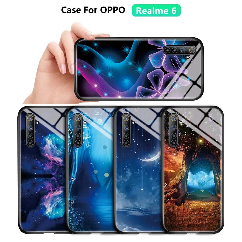 Чехол для Oppo Realme 6 pro X50 X2 Pro XT 5 5S Aurora Space Magic Dreamlike с радужным градиентом глянцевый