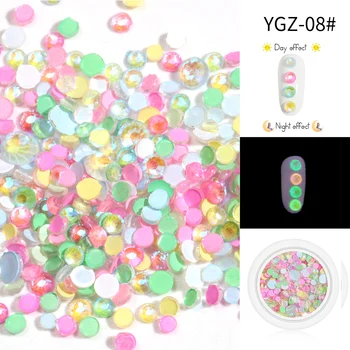 

8 PCS Luminous Crystal Mixed Size SS6-SS20 Nail Art Rhinestone Decorations 3D Glitter Diamond Jewelly Glow In The Dark Ornaments
