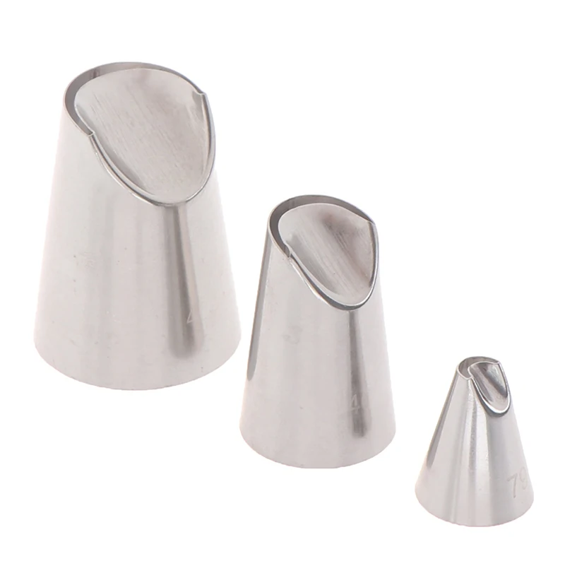 3pcs Rose Flower Stainless Steel Icing Piping Cake Nozzles Cream Decoration Pastry Tips Cake Dessert Decorators Tool