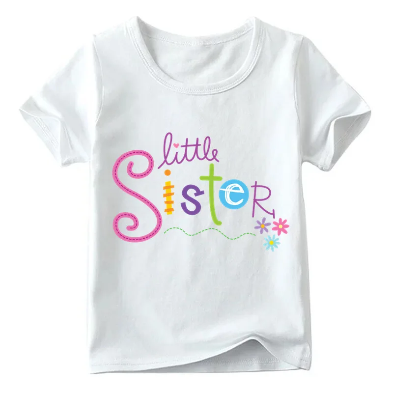 Модная футболка для девочек футболка с надписью «Big Sister and Little Sister» топы для девочек, одежда для девочек хлопковая Рождественская рубашка для детей - Цвет: C12
