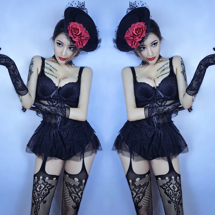 2020 women sexy dance costume jazz dance wear nightclub clothing ds dj costumes female adult lace b