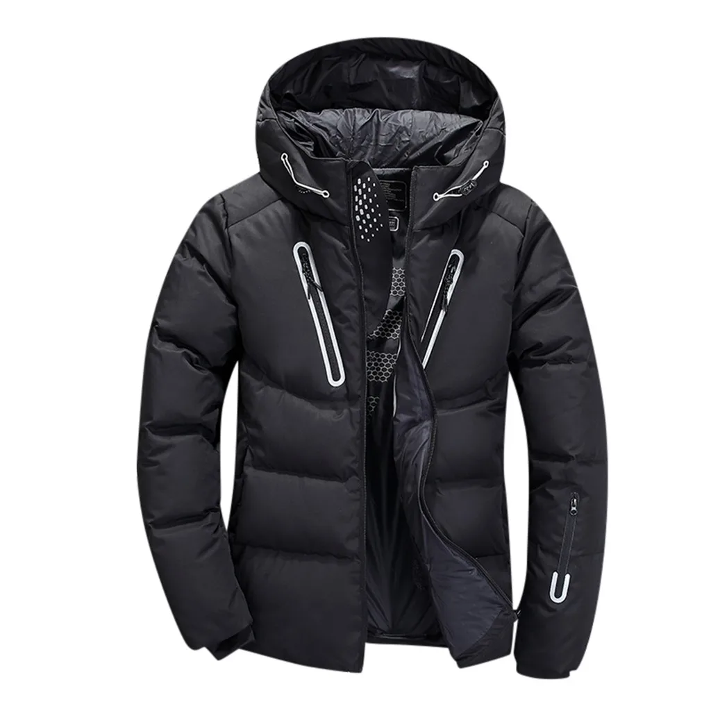 Newest Skiing Jacket Men's Waterproof Windbreaker Warm Coat Men Large Size Hooded Jackets Casual Outdoor Ski Jackets Overcoat - Цвет: Черный