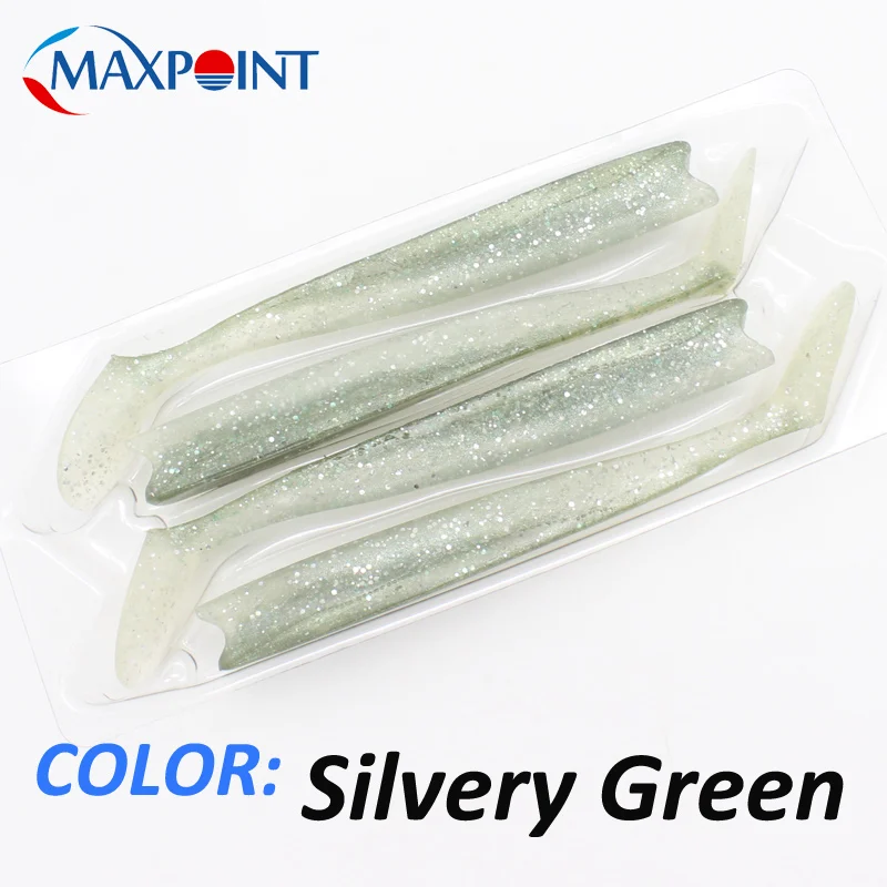110 Silvery Green Maxpoint 4,3 дюймовые Мягкие Приманки, приманка для ловли окуня, 4 шт./pk силиконовая приманка Perca Pike приманка Мормышка, приманка для плавания - Цвет: 110 Silvery Green