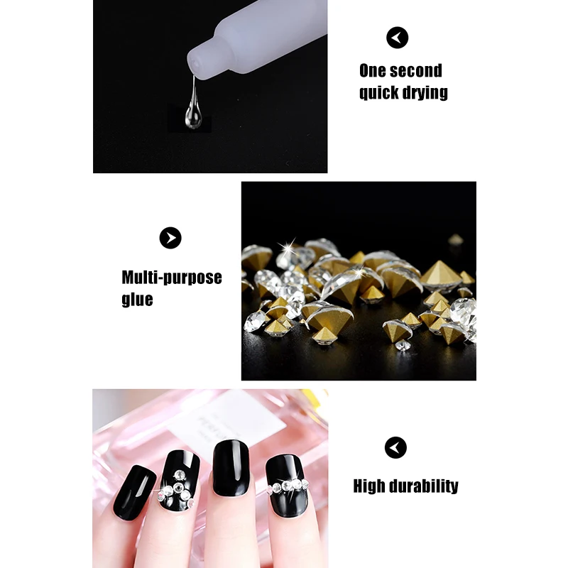 Nail Glue Fast-dry Adhesive Acrylic False Tips 3D Decoration Nail Rhinestone Glue easy portability convenient TY99