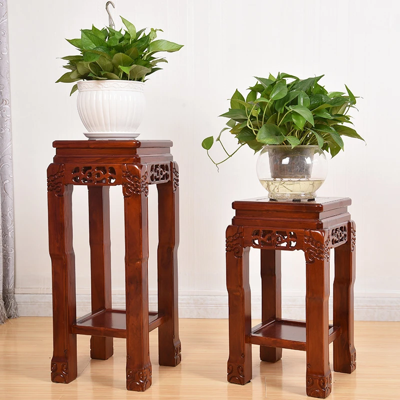 Solid Wood Flower Airs Household Square Indoor A Living Room Shelf Flowerpot View Red Woodiness Primary Wooden Multi-storey