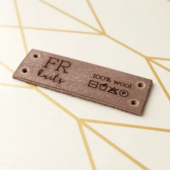 

30pcs custom leather Sewing clothing hat tags, Rectangle Folding Knitting Garment Crochet handmade labels tag, DIY Accessories