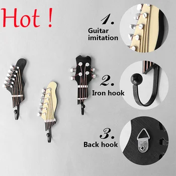 

3Pcs Creative Guitar Shape Hooks Resin Walll Mount Hook Clothes Hat Keychain Hanger Holder Rack Home Christmas Decoration Hooks