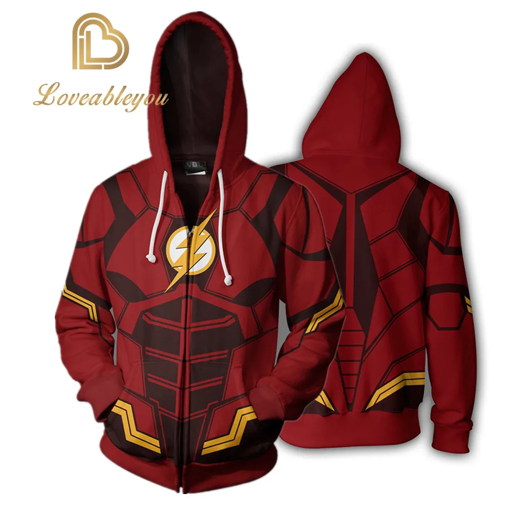 Костюм для косплея DC Hero The Flash Man тонкие толстовки на молнии крутой пуловер пальто