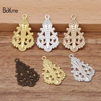 

BoYuTe (100 Pieces/Lot) 14*23MM Metal Brass Stamping Floating Charms Pendant for Jewelry Making Diy Hand Made Materials