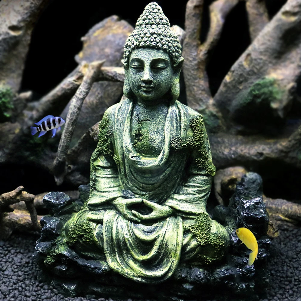 Aquarium Bouddha Décoration Accessoires Résine Zen Cachette Simulation Cadeaux Tortue Réservoir Reptiles Décor Aquarium Accessoires Aliexpress