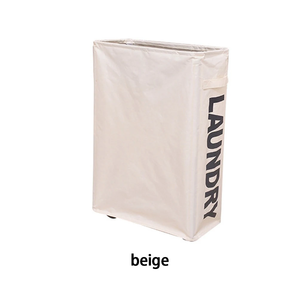 beige Складная корзина для белья Водонепроницаемая корзина для грязной одежды с колесиками для хранения одежды корзины-органайзер корзина из ткани Оксфорд - Цвет: beige