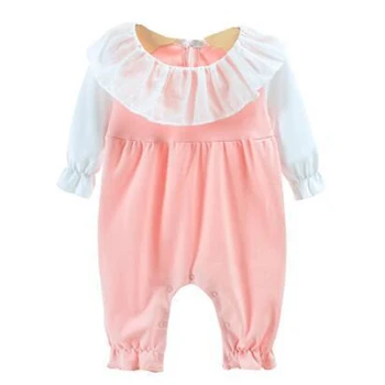

Autumn Infant Baby Girls Jumpsuit Long Flare Sleeve Wings Design Kids Casual Solid Color Bodysuit Jumpsuit Baby Clothing