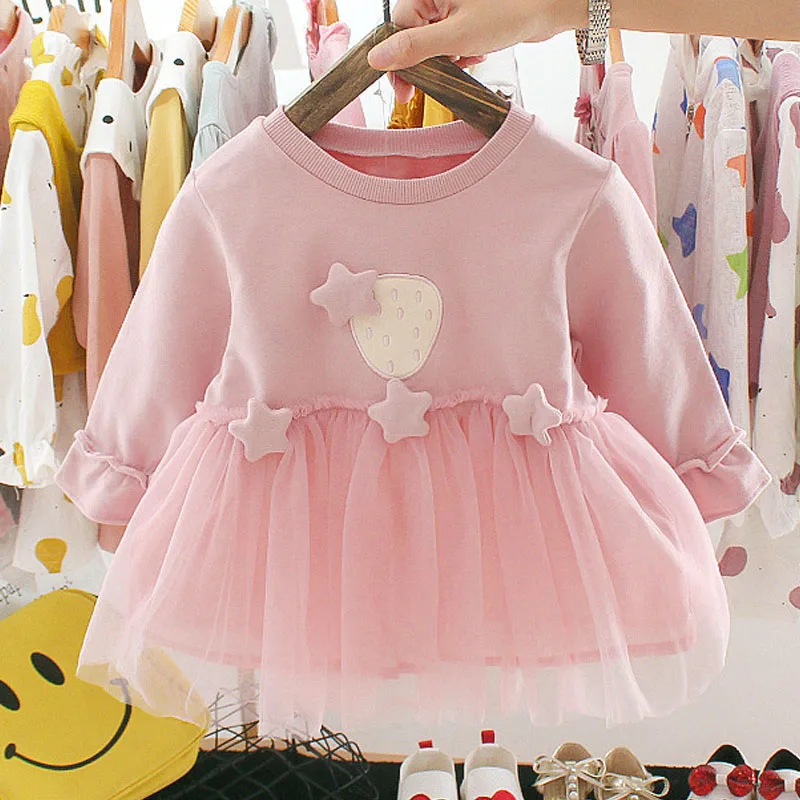 AZ2269 Pink Bear Leader/платье для малышей; Новинка; весеннее платье для новорожденных девочек; вечерние платья; милое платье для малышей; одежда для малышей; vestido - Цвет: AZ2269 Pink