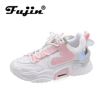 

Fujin 2020 New Style Summer Korean Fashion Light Women's Casual Shoes Comfortable Round Head Breathable Platform Flat Shoes
